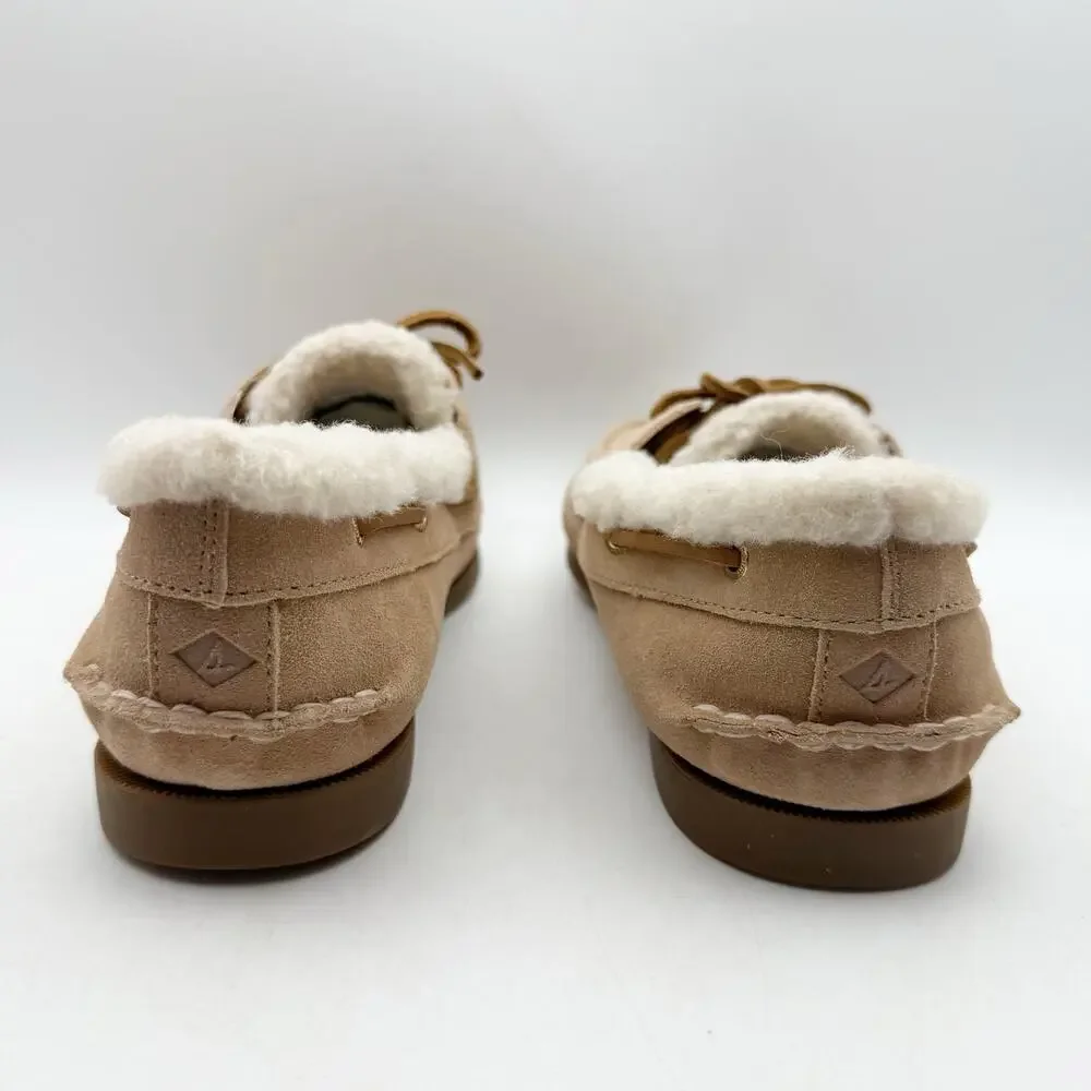 Sperry Womens Authentic Original 2 Eye Boat Shoes US 9 EU 40 Tan Suede NWOB